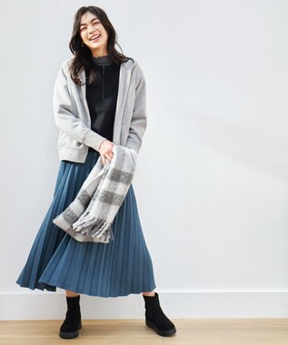 ANY L 【洗濯機可/UVケア】ダブルジップパーカー トップグレーラメ