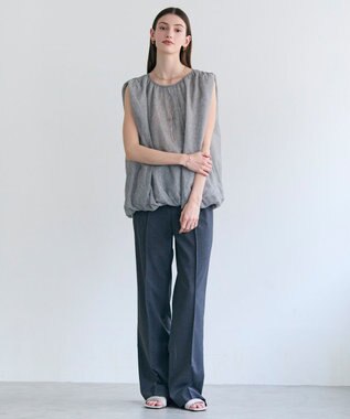 BEIGE， 【イージーケア・セットアップ対応】BATEAU / バックスリット ストレートパンツ Charcoal