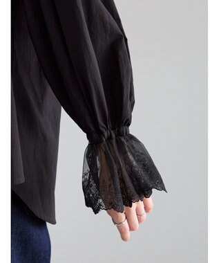 Te chichi レースカフスボリュームスリーブブラウス ブラック