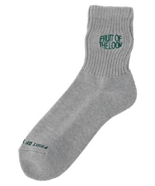 Green Parks ■ＦＲＵＩＴ　ＯＦ　ＴＨＥ　ＬＯＯＭ　３Ｐロゴ刺繍ソックス Mix