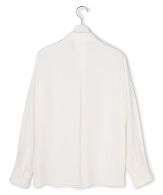 ICB  BackSatinAmunzen  異素材デザイン シャツブラウス オフホワイト