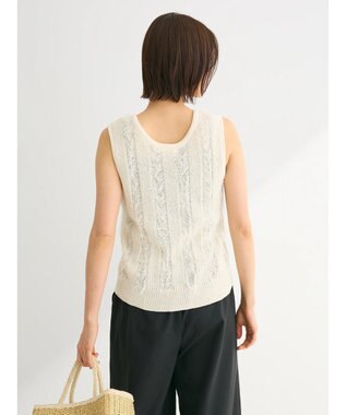 Green Parks フリンジニットベスト White