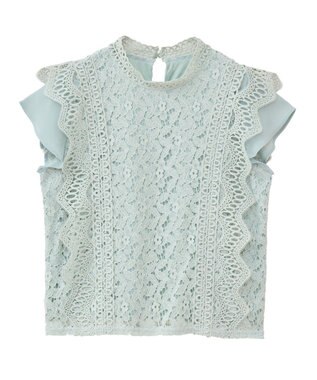 Green Parks ・Ｐｅｔｉｔ　Ｆｌｅｕｒ　フレンチレーシーブラウス Brown