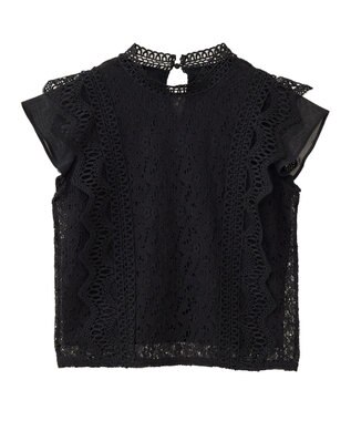 Green Parks ・Ｐｅｔｉｔ　Ｆｌｅｕｒ　フレンチレーシーブラウス Brown