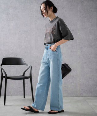 WEGO 【新色追加/美脚/XS～Lサイズ展開】ストレートデニムパンツ デニム淡色