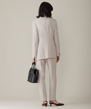 自由区 L 【セットアップ対応・洗える】トリアセダブルクロステーラード ジャケット ライトグレー系