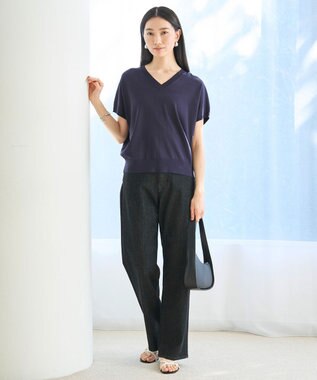 UNFILO 【UNFILO DENIM】撥水ストレッチ テーパードデニム ブラック