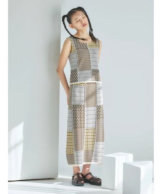 Green Parks ■ＥＳＣＡＲ　ダブルジャカードニットスカート Brown