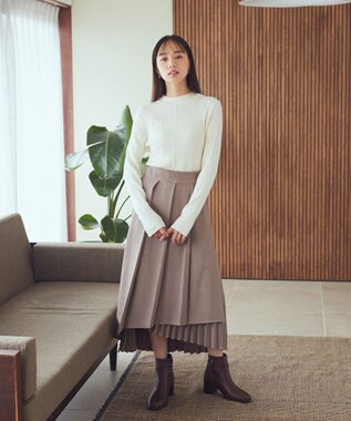 earth music&ecology ミックスプリーツスカート Mocha