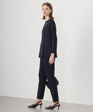 ICB L 【UVカット・防シワ・速乾・洗える】Fied タックデザインブラウス ネイビー系