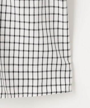 J.PRESS LADIES 【洗える】 セルロースチェック スタンドカラー ブラウス ブラック系3