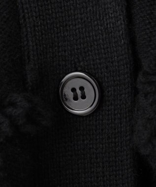 自由区 【カトリエムブーケ】Check frange フリンジカーディガン ブラック