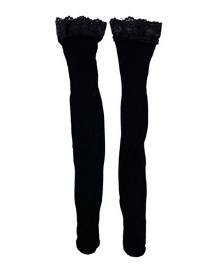 WEGO 総レースカラーハイソックス ブラック