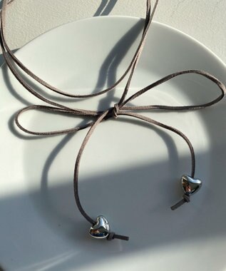 WEGO Lハートリボンチョーカー グレー