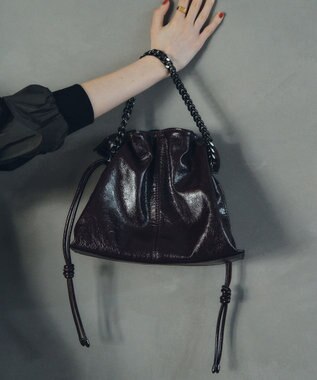 YECCA VECCA 2wayチェーンギャザーバッグ Bordeaux