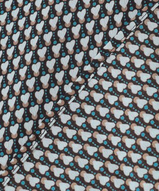 自由区 【洗える】ジオメトリックハートプリント ブラウス アクア系