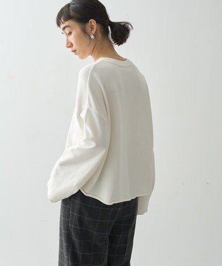 AMERICAN HOLIC ミニ裏毛タックスリーブショートプルオーバー1 Off White