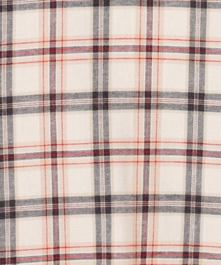 J.PRESS LADIES L コットン 起毛 タータン チェック プルオーバー ブラウス アイボリーチェック系