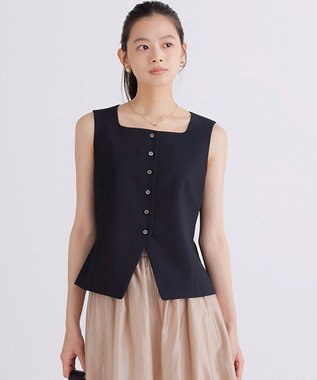 【WEB限定】エアフロードライクロス スクエアネックジレ