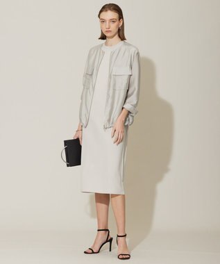 ICB 【洗える】リヨセルナイロンワッシャー ノーカラーブルゾン トープ系