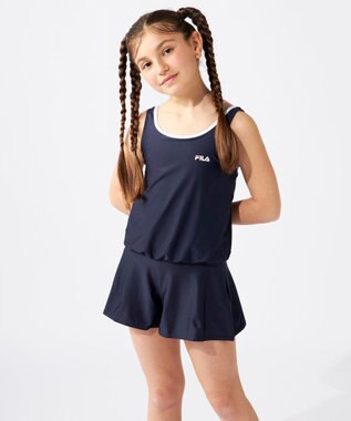 OP／FILA 【FILA】大きいサイズ｜キュロットタイプ ワンピーススクール水着 180㎝ ネイビー×ホワイト