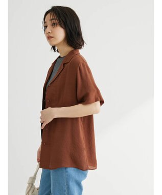 Green Parks ゆったり開襟シャツ Brown