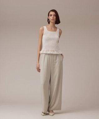 GRACE CONTINENTAL シアーフリルニットトップ ホワイト