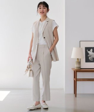 ANY SIS L 【洗える】ダブルボタンフレンチスリーブ ブラウス オフ