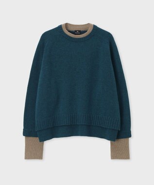 Paul Smith レイヤードディテール ニット ブルーグリーン