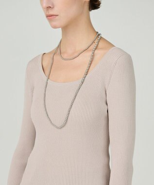 GRACE CONTINENTAL ビーズロングネックレス シルバー