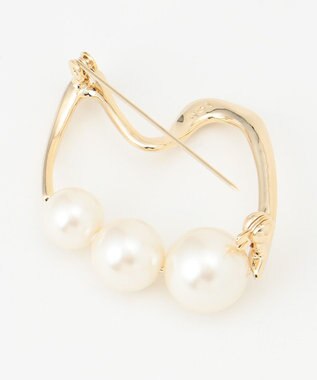 ICB パールラインブローチ ゴールド系