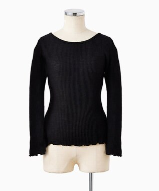 TOQUE 〈大草直子さんアドバイザー〉ベビーアルパカ×シルク ２WAYリブトップス ブラック