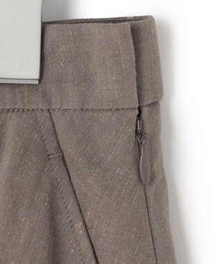 23区 【セットアップ対応】リネンレーヨンストレッチ フレア スカート ダークブラウン系