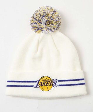 WEGO 【ユニセックス着用ITEM】別注NBA　ポンポンニットキャップ オフホワイト