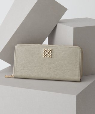 russet モノグラムプレートラウンドジップウォレット(SO-372) GrayBE/GR