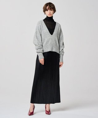 uncrave アルパカニット 深Vネック トップス（uncrave WHITE） ライトグレー