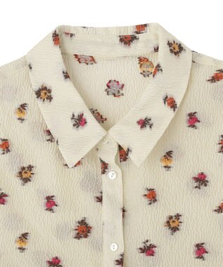 YECCA VECCA シアージャガードペプラムブラウス Ivory