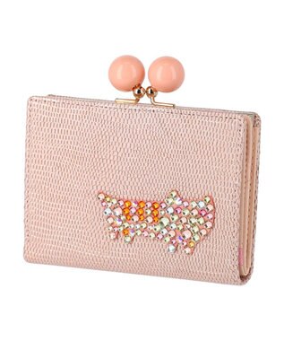 tsumori chisato CARRY キラネコストーン がま口 2つ折り財布 ピンク