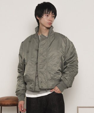 WEGO ナイロンスタンドブルゾン カーキ