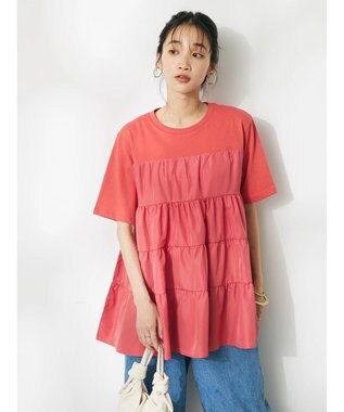CRAFT STANDARD BOUTIQUE 異素材ティアードカットチュニック Orange