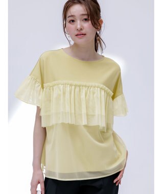 ANY SIS S 【洗える】チュール重ね プルオーバー