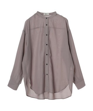 earth music&ecology シアーバンドカラーシャツ