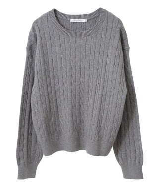 AMERICAN HOLIC バイパチケーブルニットプルオーバー Light Gray Mixture
