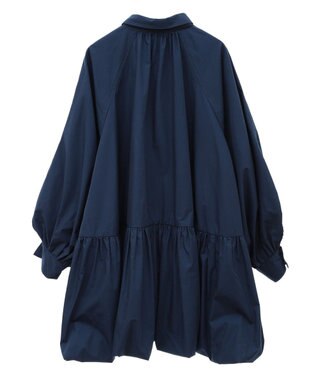 Green Parks ボウタイリボン付裾バルーンシャツワンピースⅡ Navy