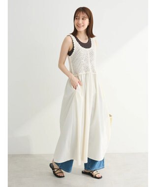 Green Parks ・ＳＵＧＡＲ　ＳＰＯＯＮ　クロシェキリカエワンピース Ivory