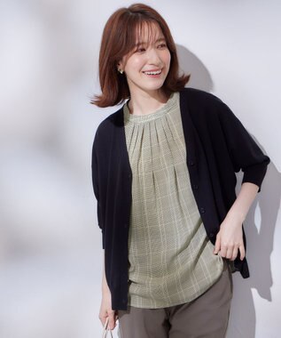 ANY 【UVケア/接触冷感/アンチピリング】多機能ハーフスリーブカーディガン ブラック