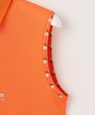 23区GOLF 【WOMEN】【接触冷感・UVケア・吸水速乾】ノースリーブ ポロシャツ ライトオレンジ系