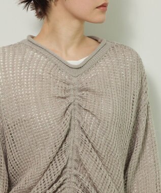 Green Parks ＳＥＴ２点２ｗａｙシャーリングニット＋インナー Gray