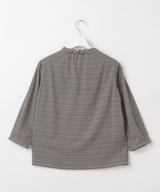 J.PRESS LADIES L チェックプリント スリットフリルネック カットソー ネイビー系5