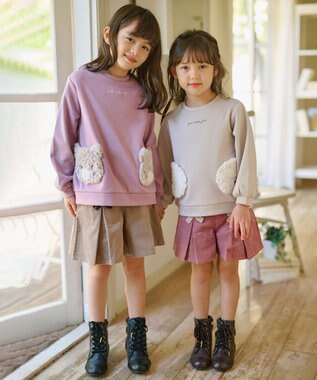 ANY KIDS コーデュロイキュロット ピンク